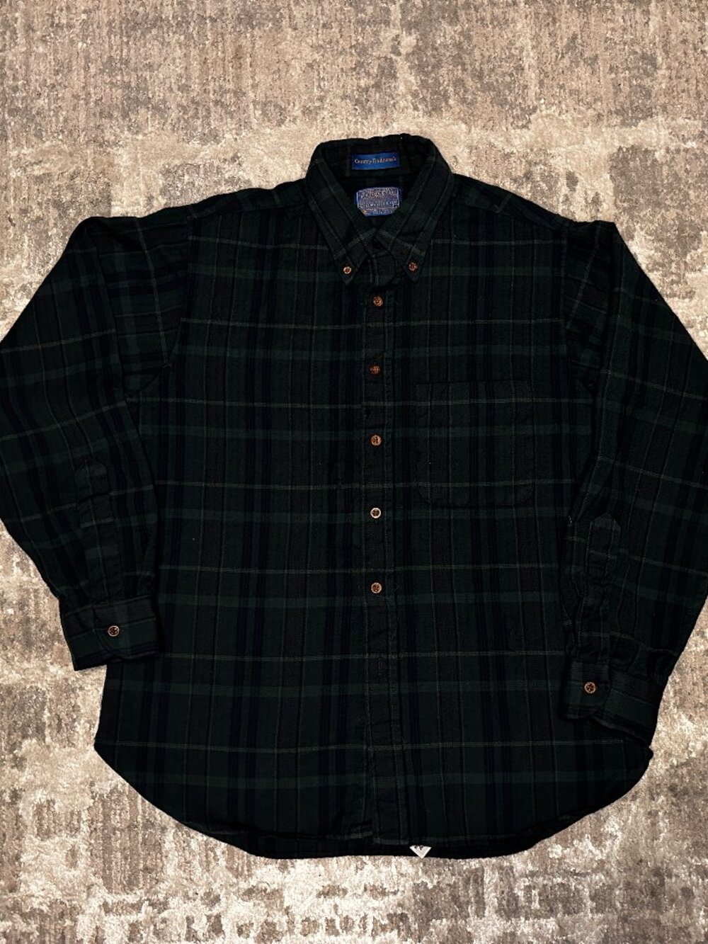 Vintage 90’s Pendleton Men’s Plaid Flannel Wool Button Up Large Outdoors Green